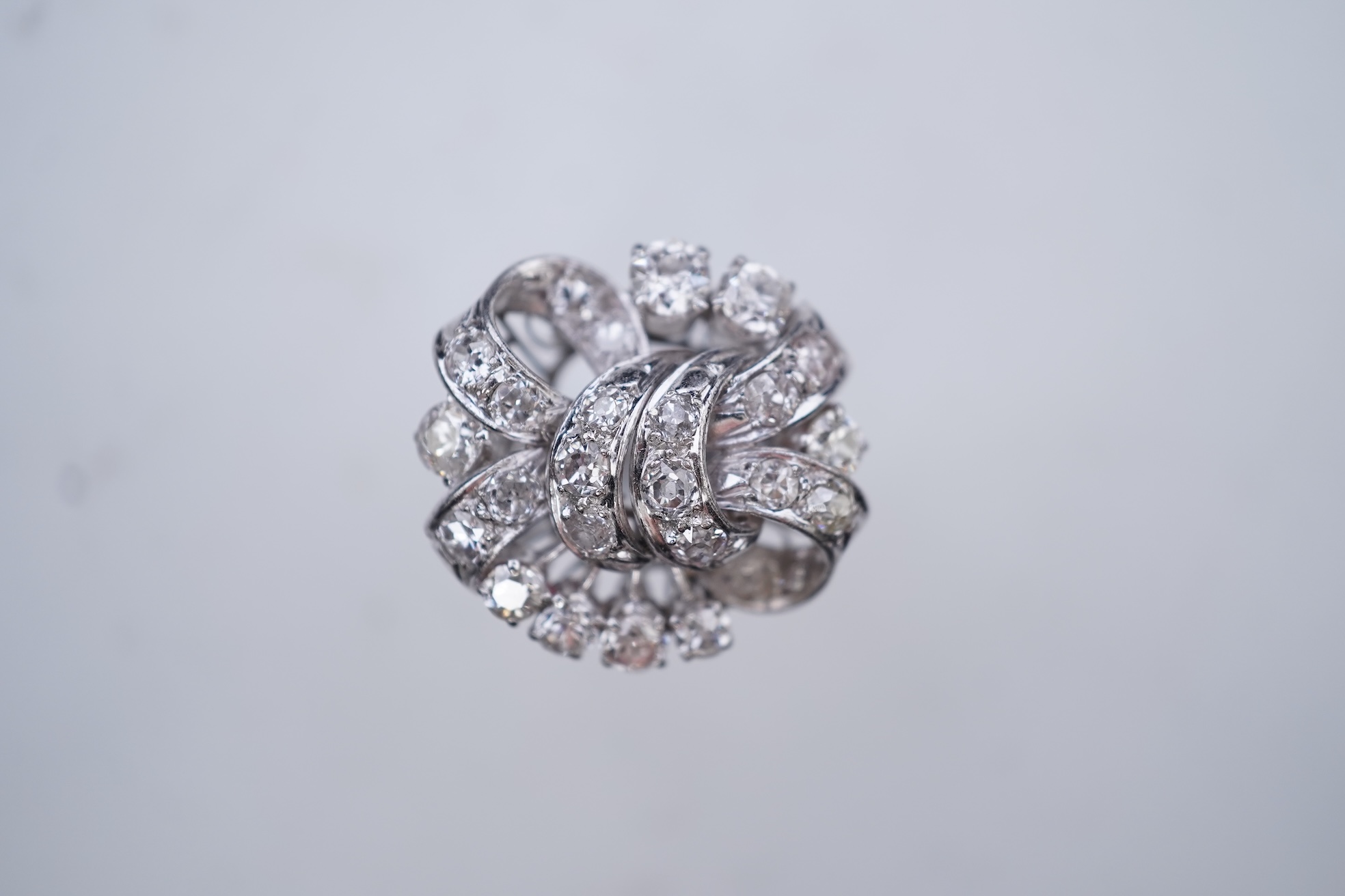A diamond cocktail ring, mid 20th century